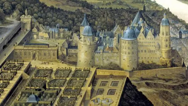 Gemälde des Hortus Palatinus von Schloss Heidelberg, Jacques Fouquier, 1619